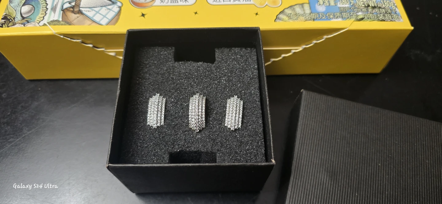 Rhinestone Stud Earrings - Set of 3