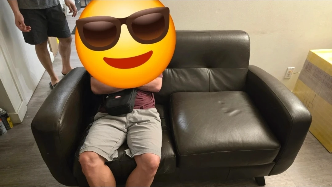 Dark Brown Faux Leather Loveseat Sofa (URGENT!!!) - photo 2