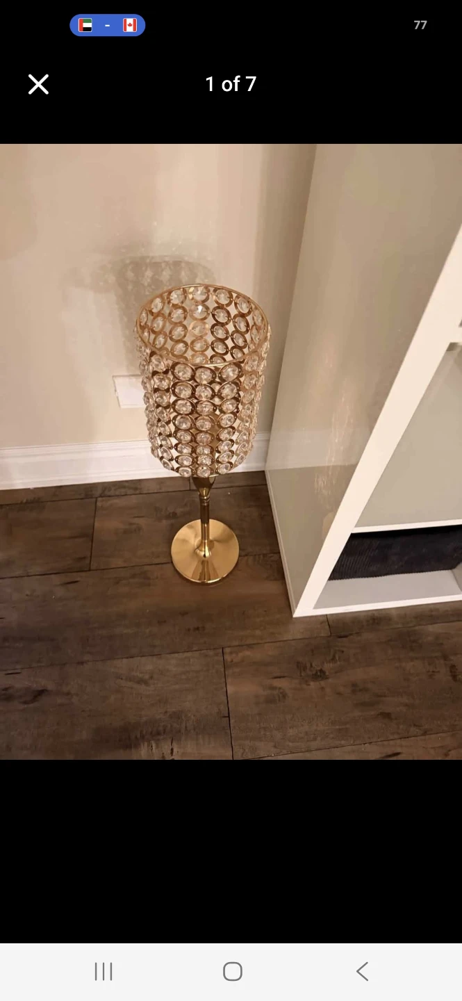 Gold Candelabra with Crystal Accents