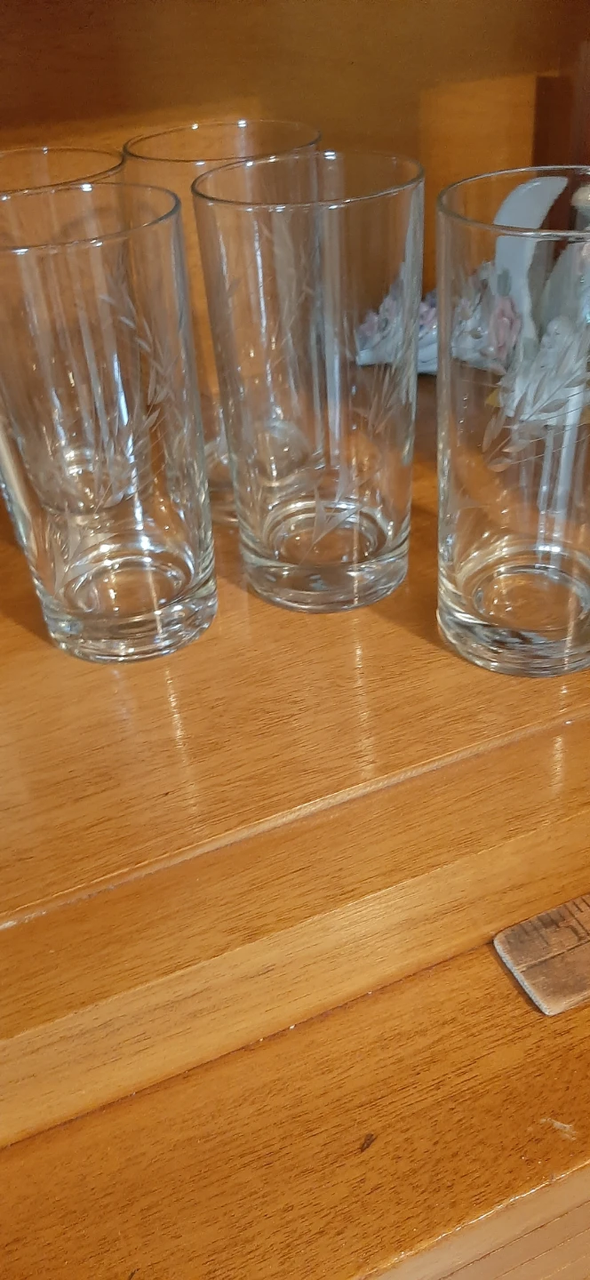 Vintage 5 wheat etched glass tumblers - photo 2