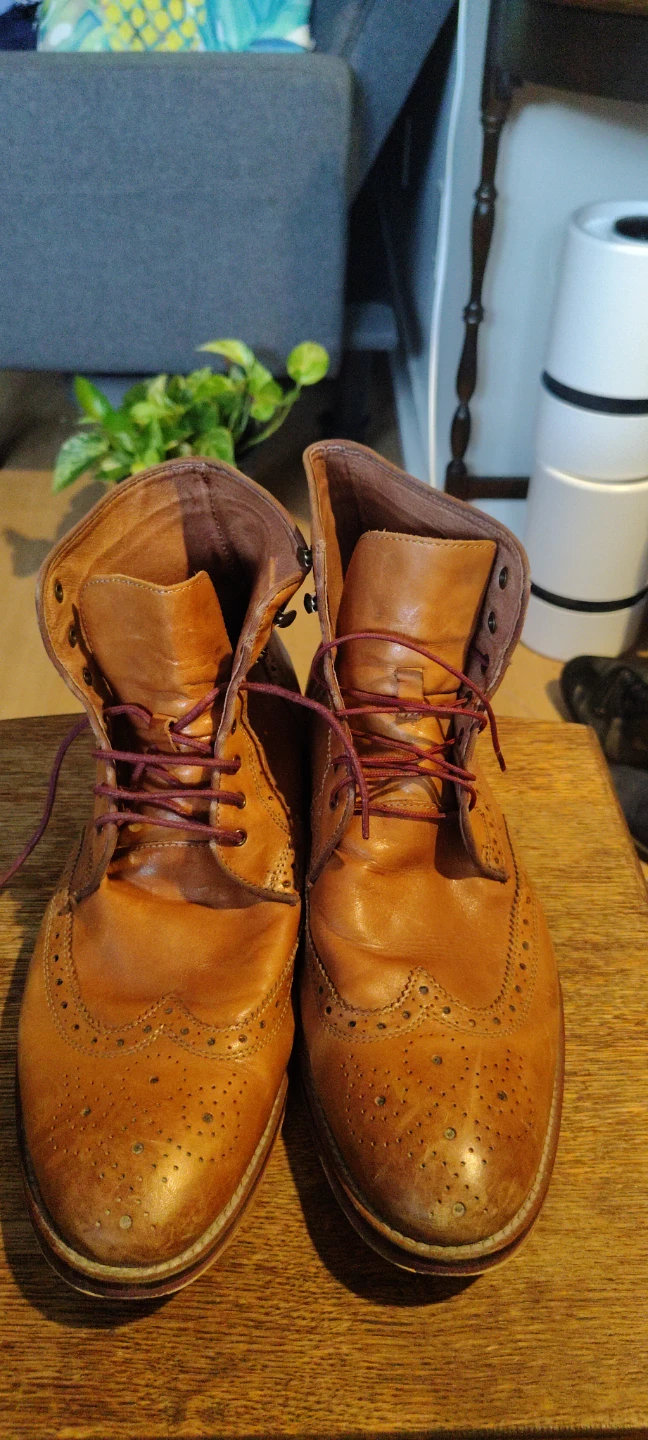 Men's Brown Leather Wingtip Boots