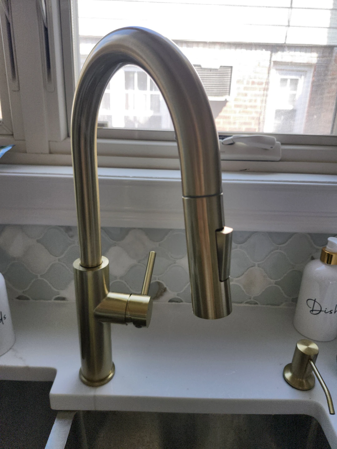 Brushed Gold Pull-Down Kitchen Faucet