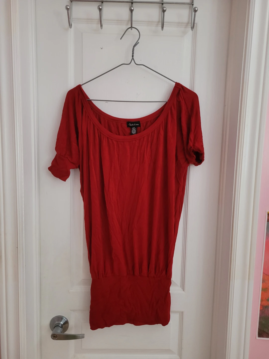 Studio Livin Red Scoop Neck Top