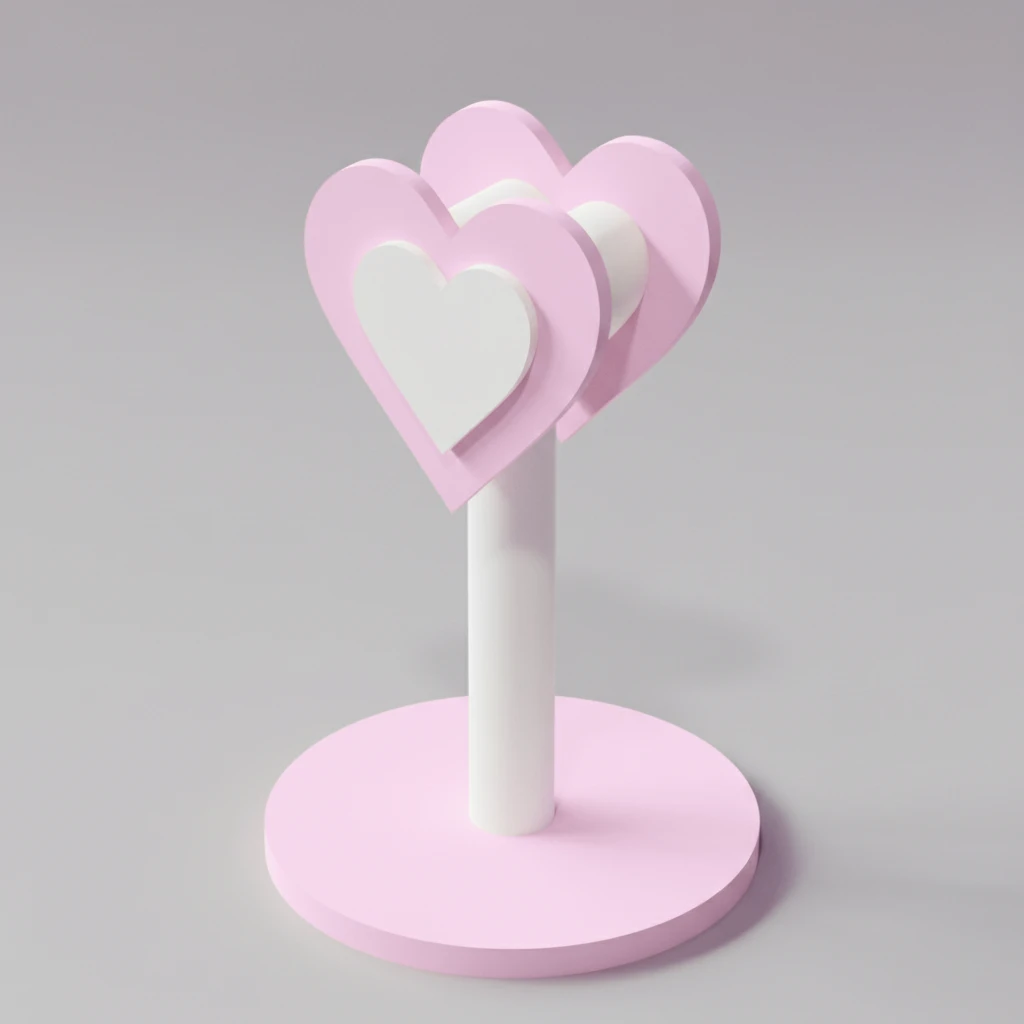 Pink Heart Cat Ear Headphone Stand - photo 2