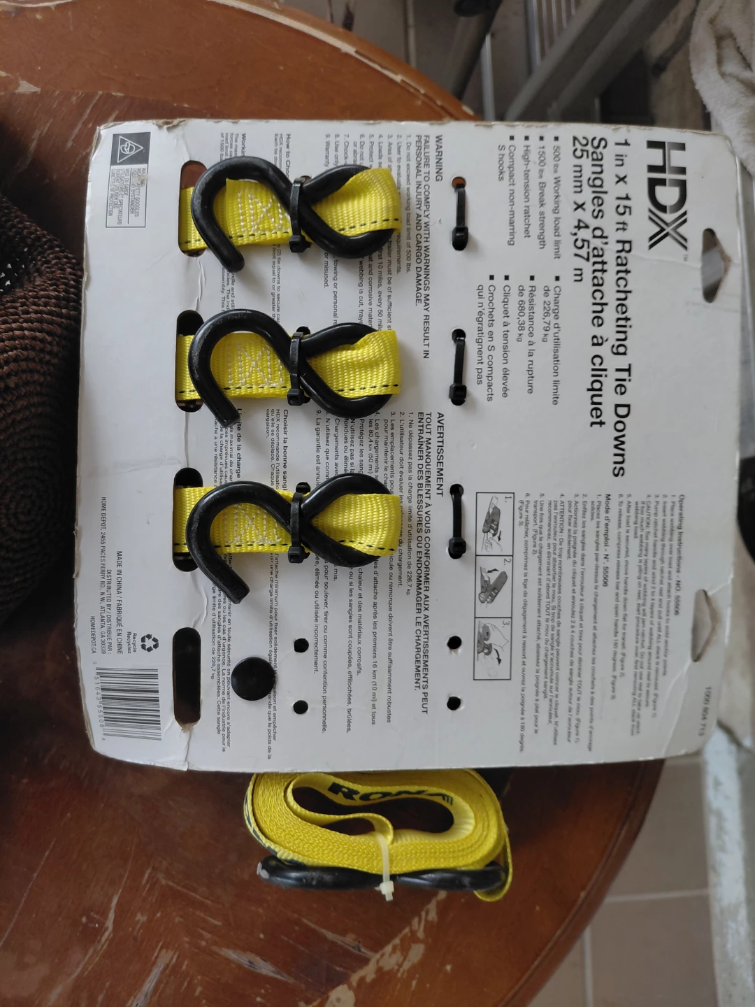 HDX 1 in x 15 ft Ratcheting Tie Downs (3 Pack) - photo 2