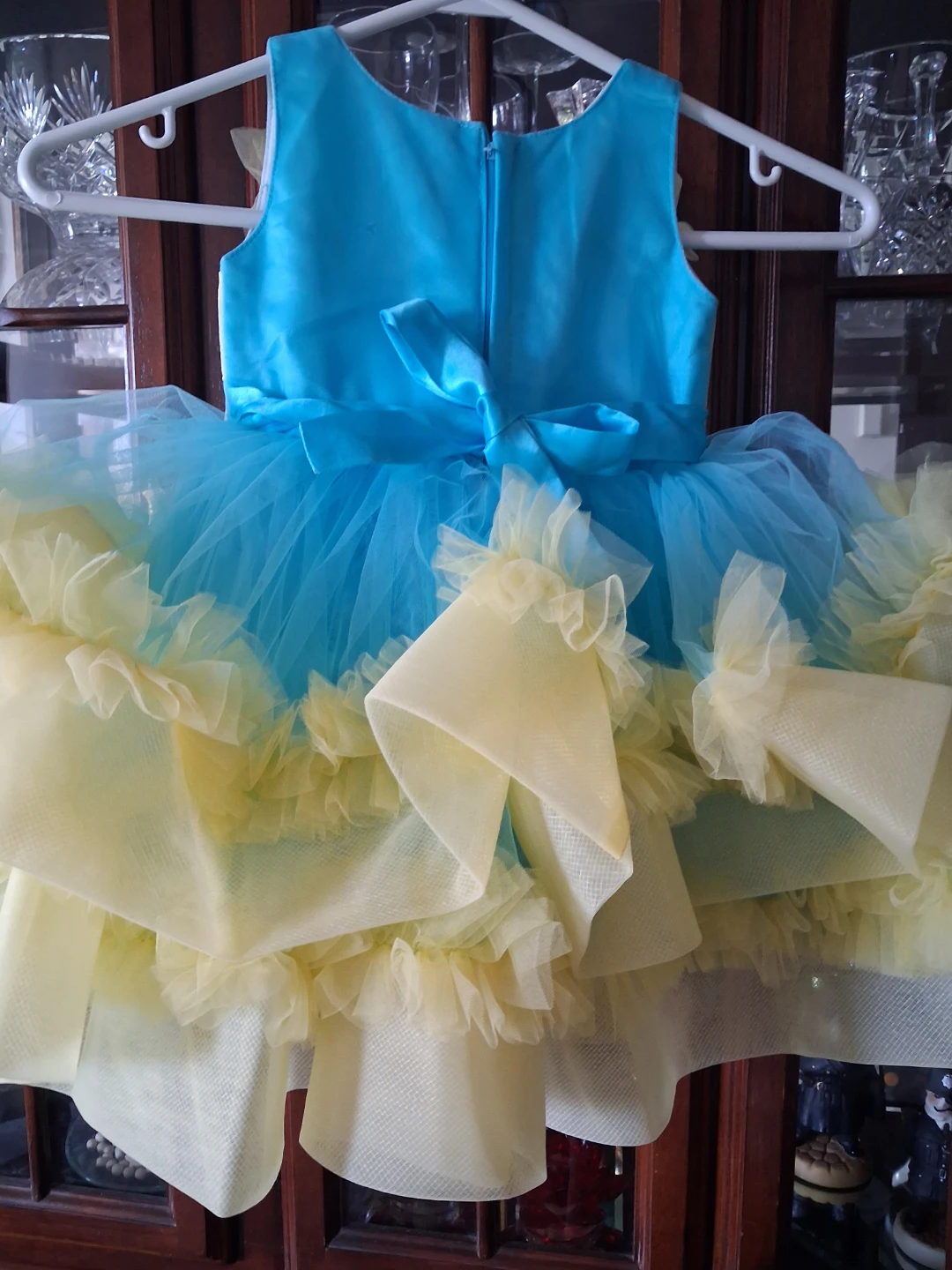 Kids Blue and Yellow Tulle Dress - photo 2