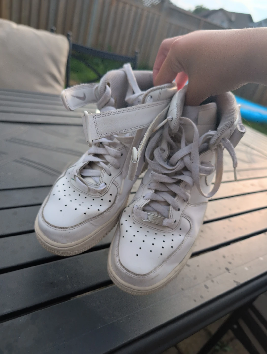 Nike Air Force 1 Mid White Sneakers - photo 2