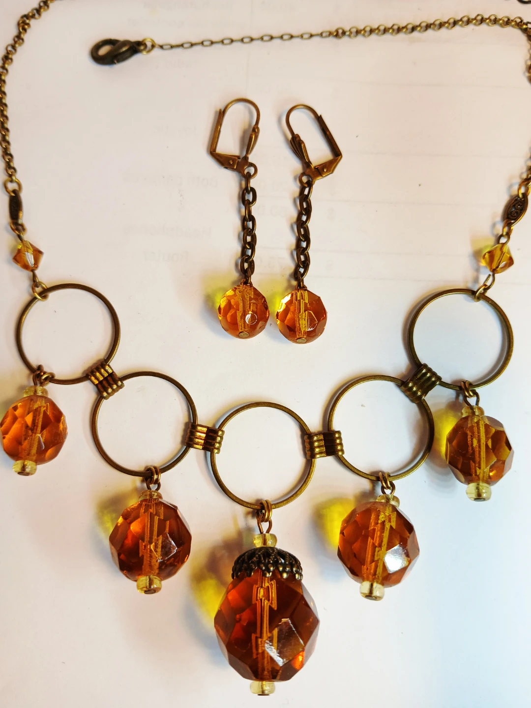 Topaz Beaded Necklace and Earring Set - photo 4