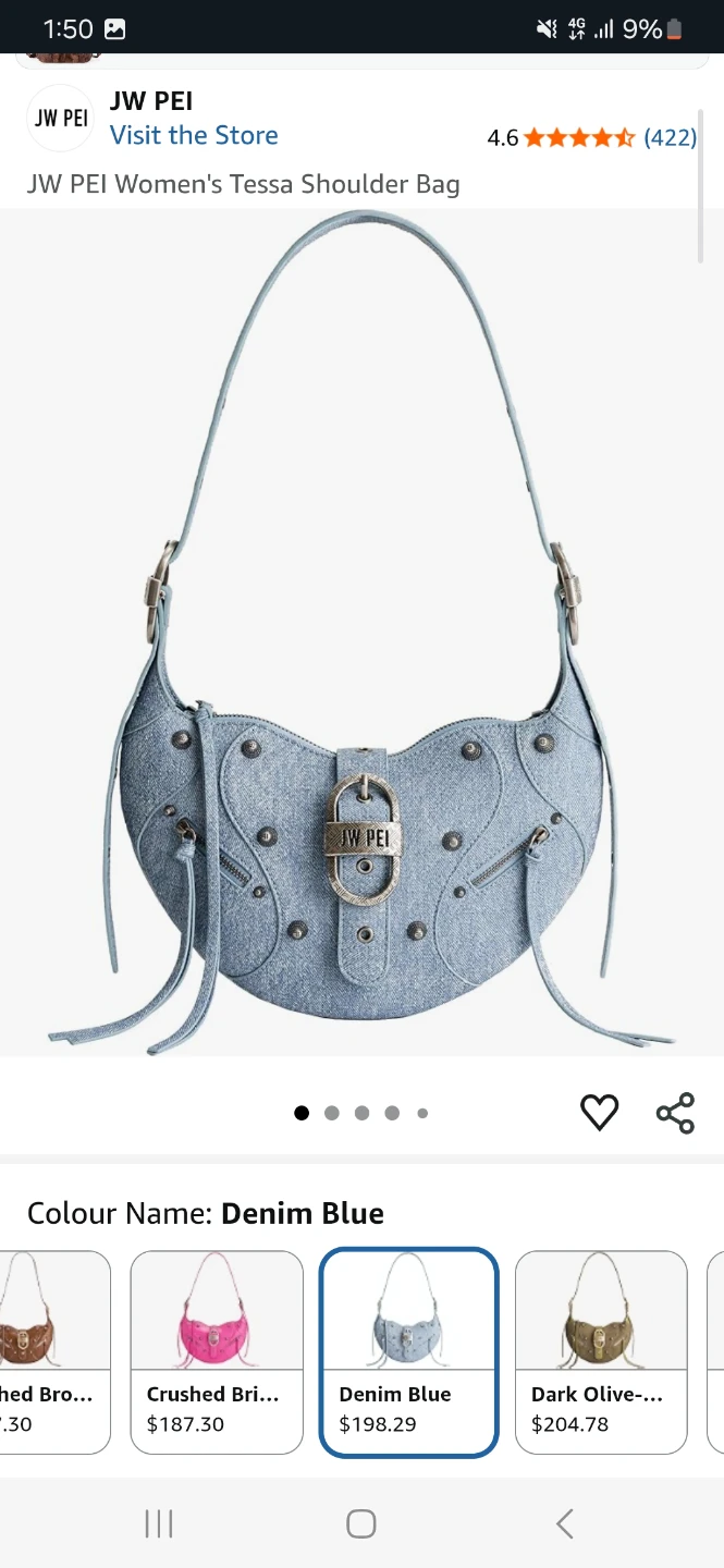 JW PEI Women's Tessa Shoulder Bag - Denim Blue