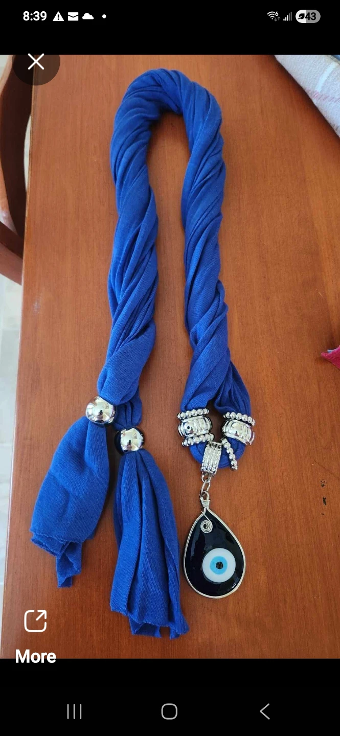 Pretty Evil Eye Blue Jewelry Scarf - photo 3