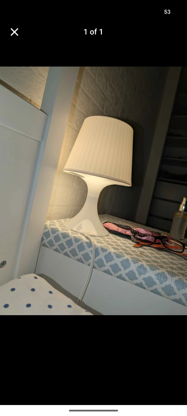 White Table Lamp with bulb