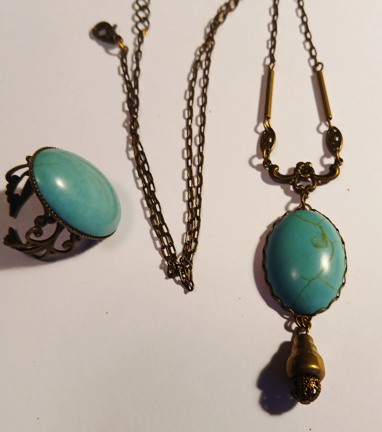 Turquoise Necklace and Ring Set - photo 3