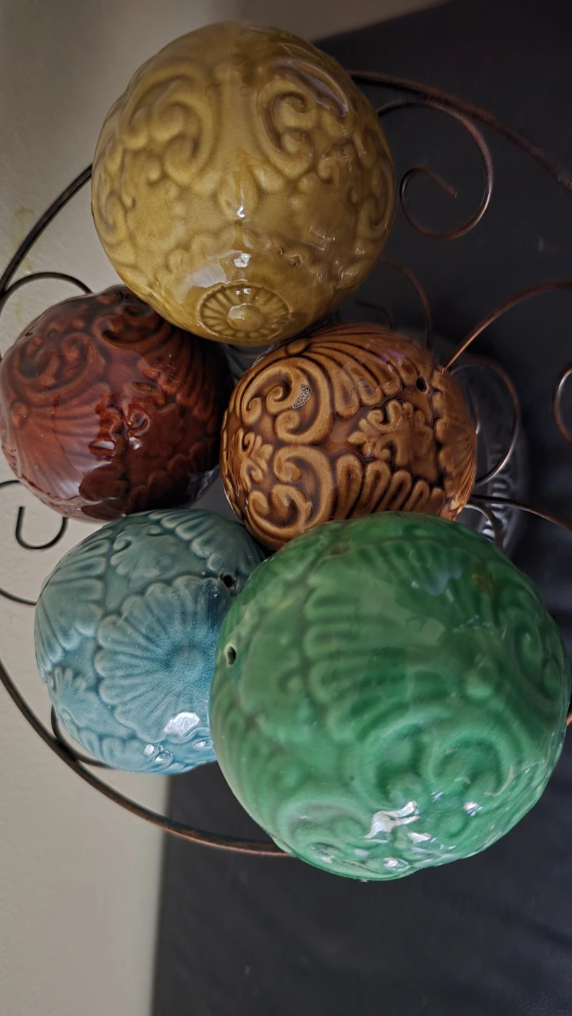 Ceramic Decorative Orbs in Metal Stand - photo 5