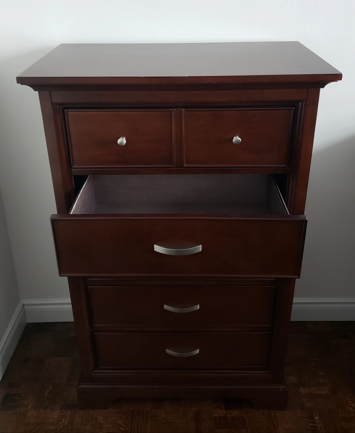 Cherry Wood Tall Dresser Chest of Drawers - photo 2