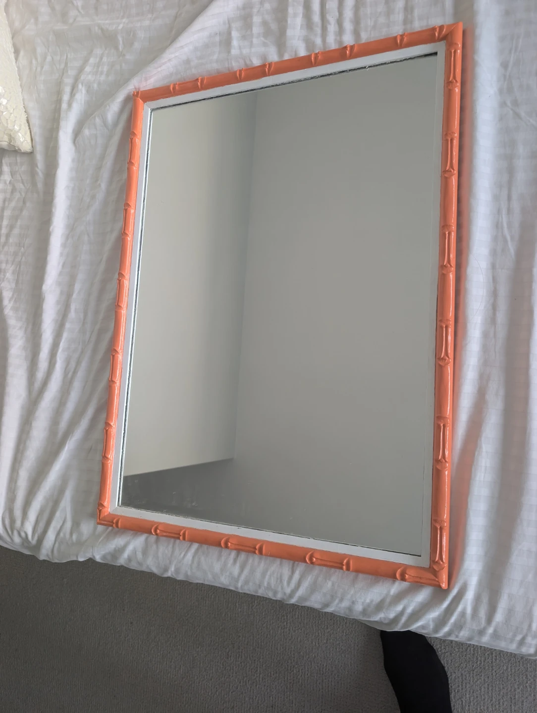 Vintage Coral Bamboo Style Wall Mirror - photo 2