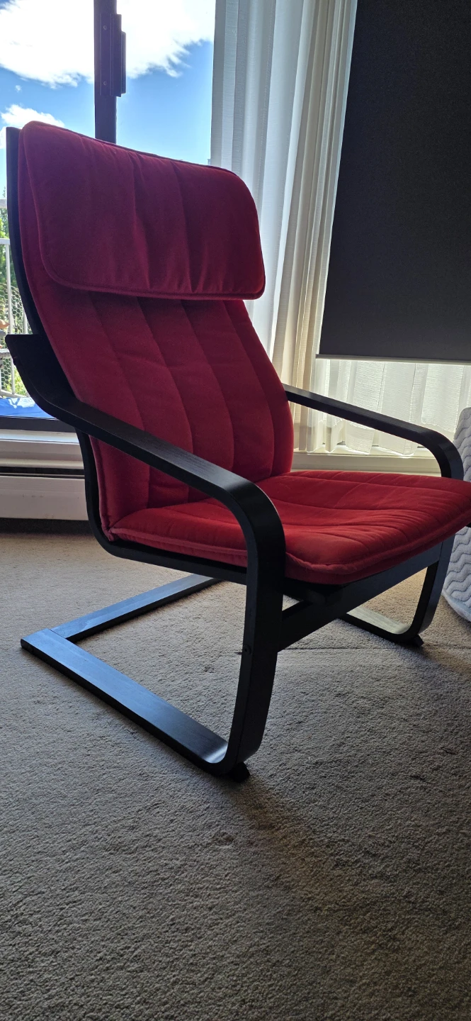 Red Lounge Chair with Black Frame - photo 2