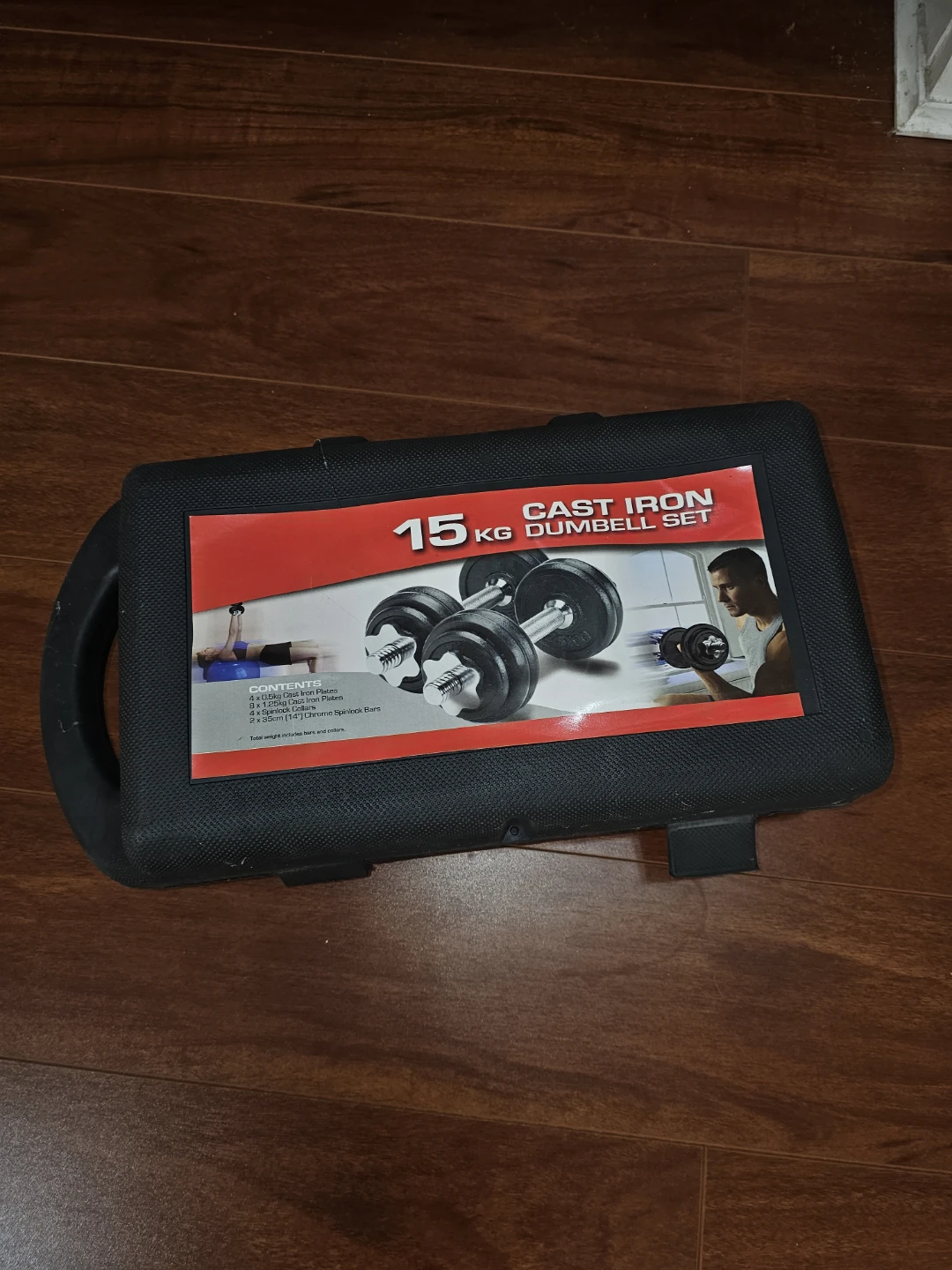 15 KG Cast Iron Dumbbell Set with Case - photo 2