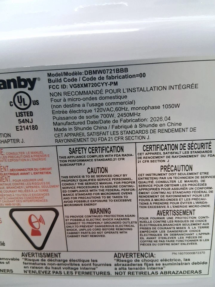 Danby 0.7 Cu. Ft. Microwave Oven - photo 4