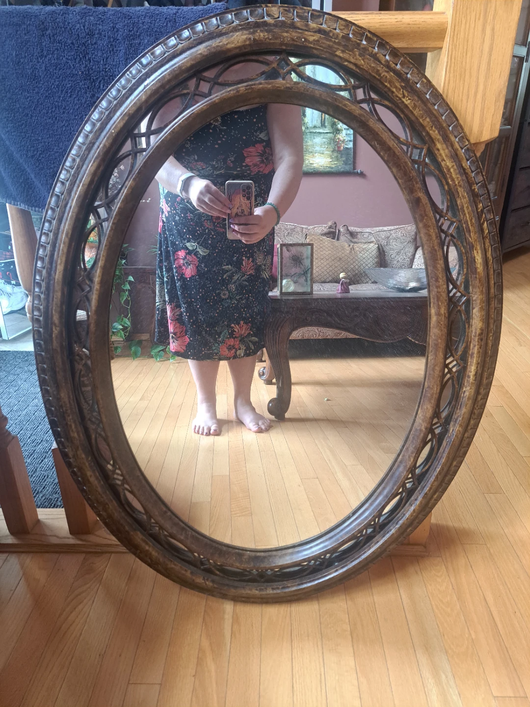 Ornate Oval Wall Mirror