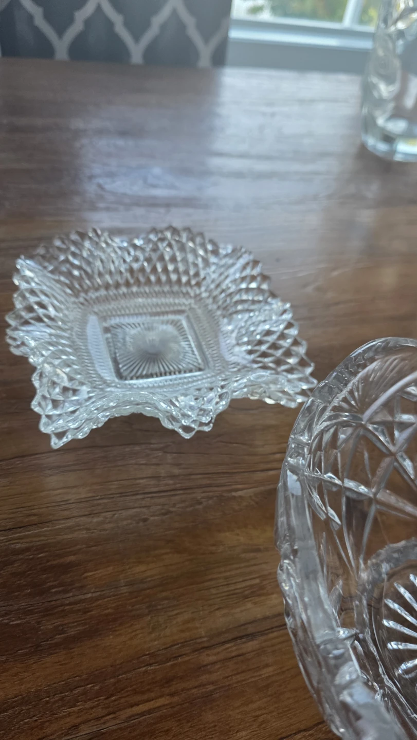 Set of Crystal Glass Bowls and Pitcher