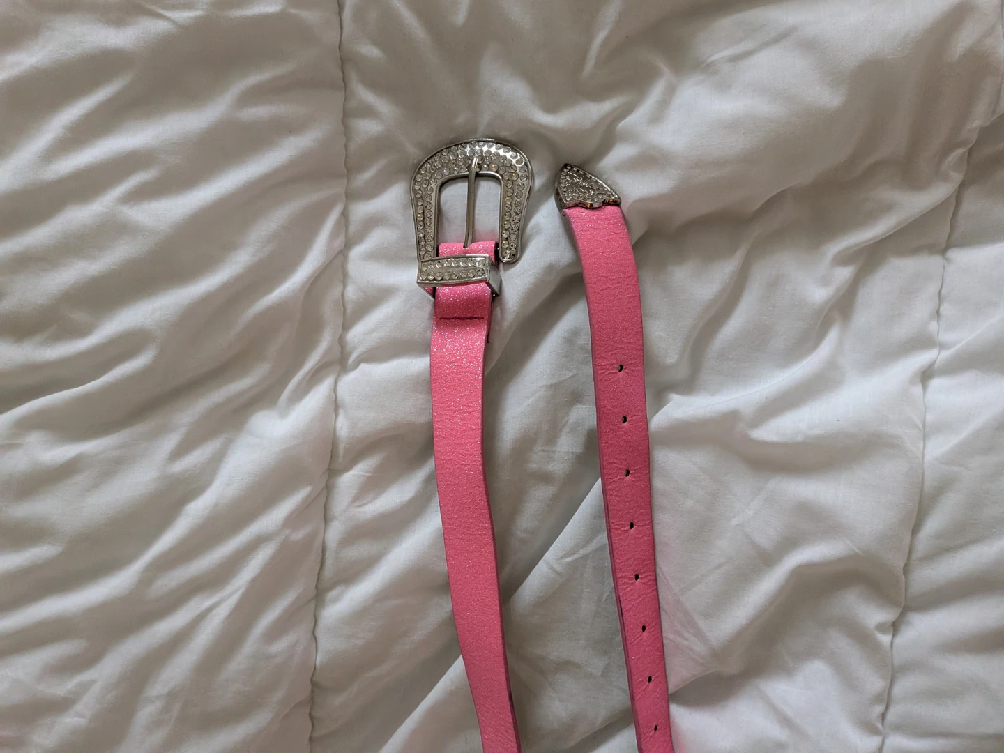 Pink Glitter Belt with Rhinestone Buckle - photo 3