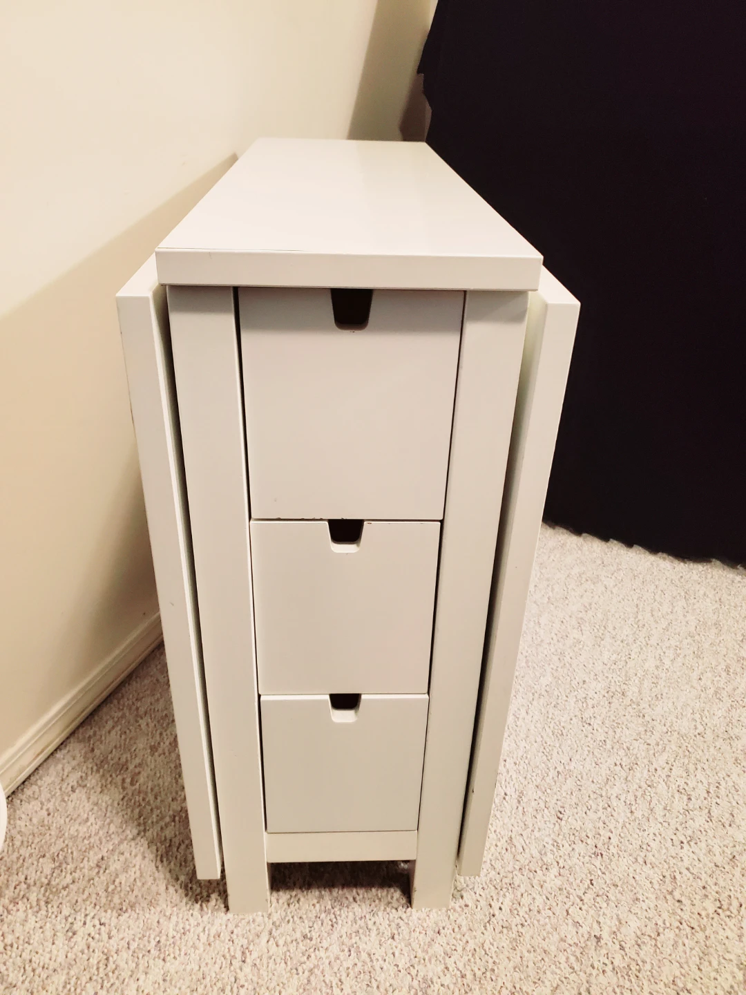 IKEA White Drop-Leaf table with Drawers