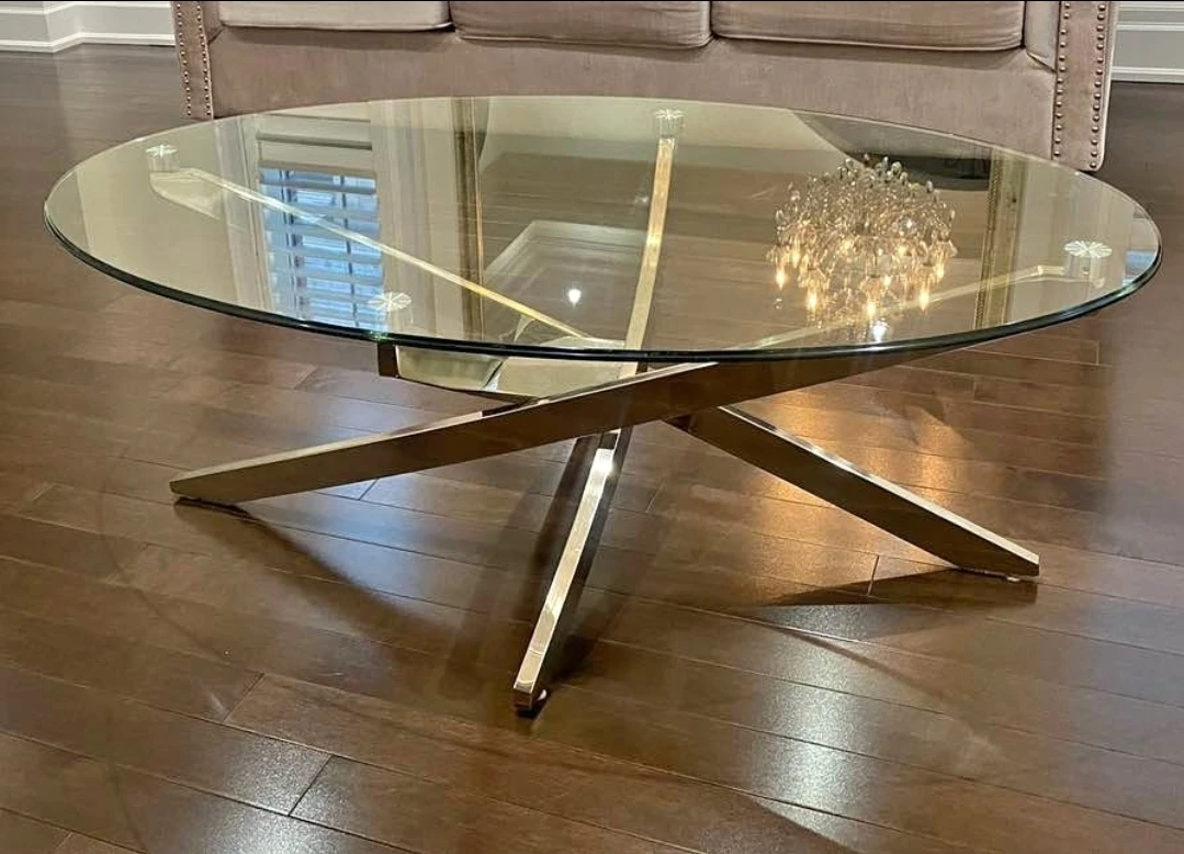 Oval Glass Coffee Table