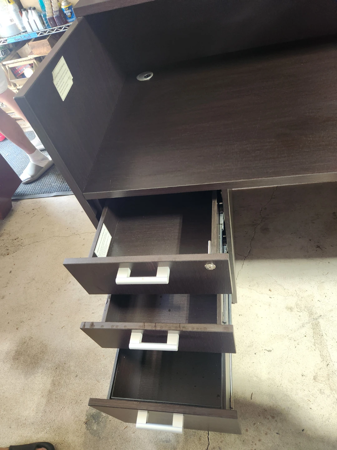 Dark Brown Reception Desk with Drawers - photo 2