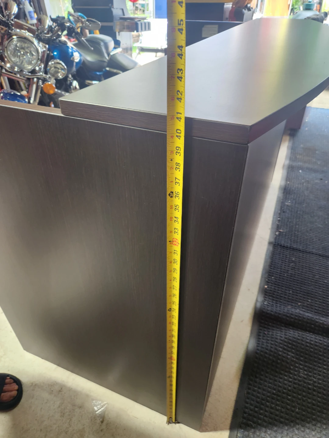 Dark Brown Reception Desk with Drawers - photo 4