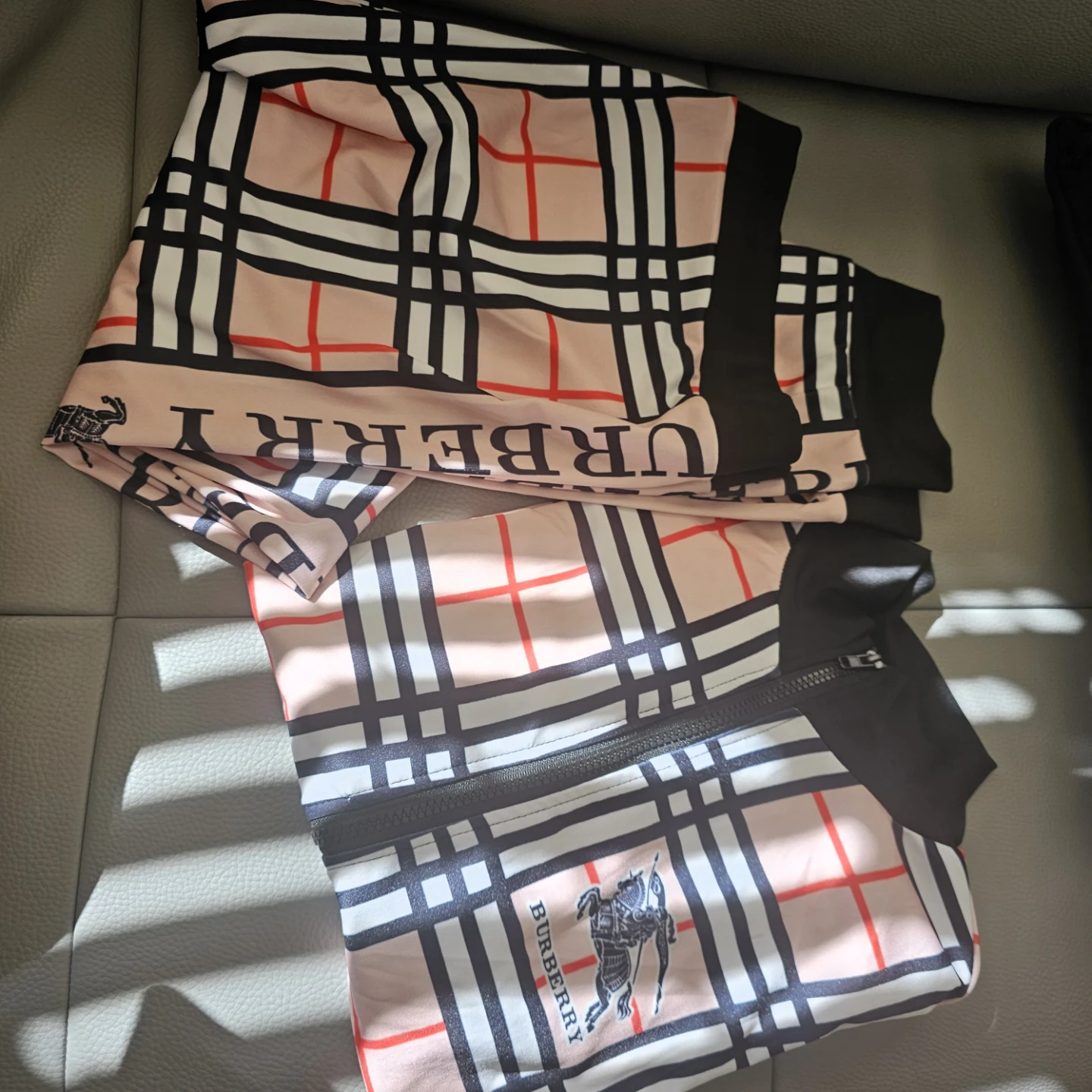 Burberry Nova Check Track Jacket with Zipper