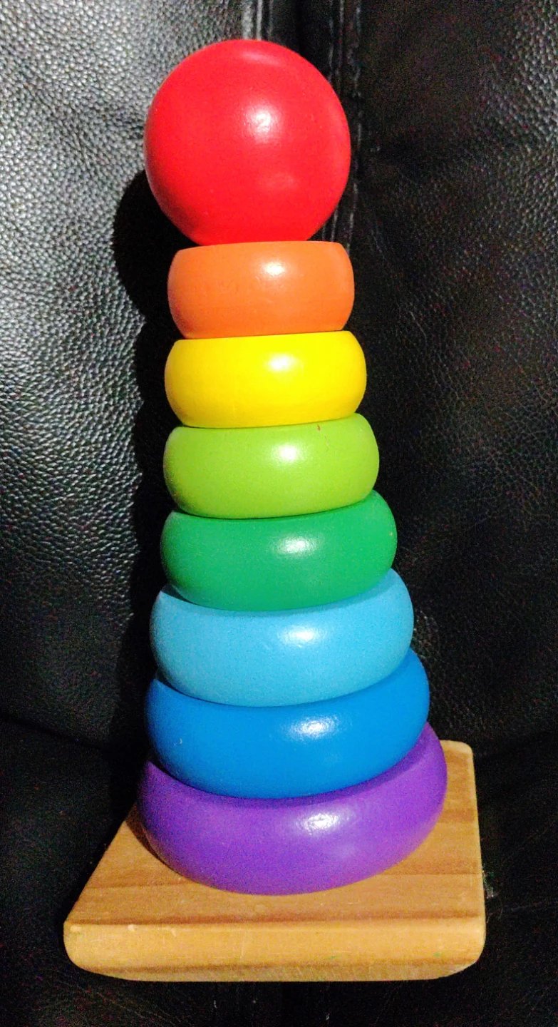 Melissa & Doug Wooden Stacking Toy Rainbow