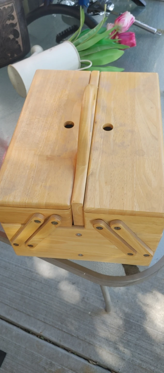 Wooden Sewing Box Organizer