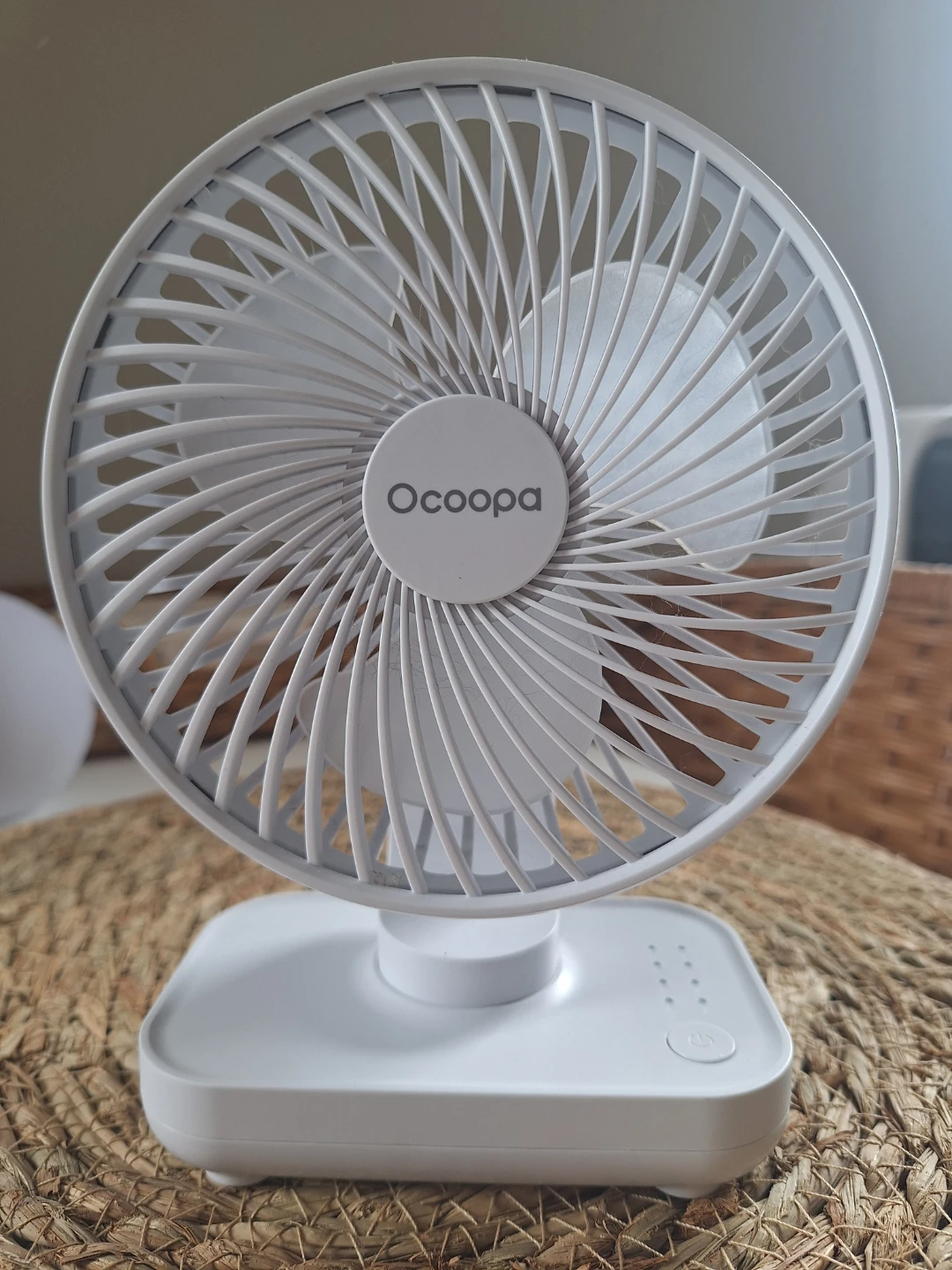 White Portable Desk Fan with USB Cable - photo 2