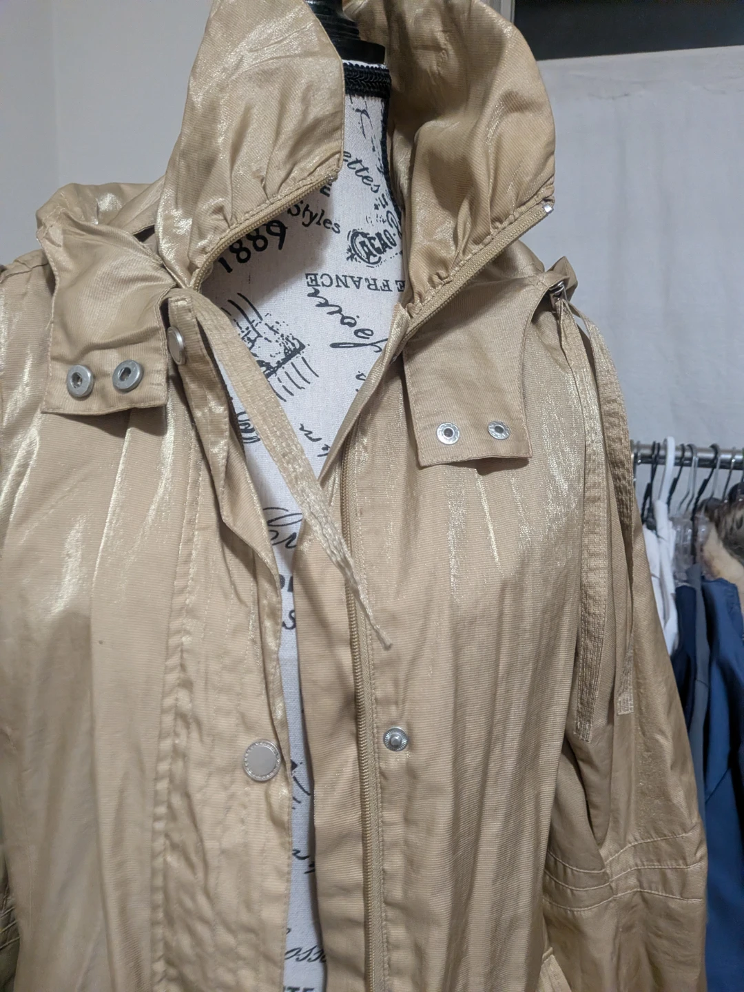 Pizzazz Tan Hooded Rain Jacket - photo 3