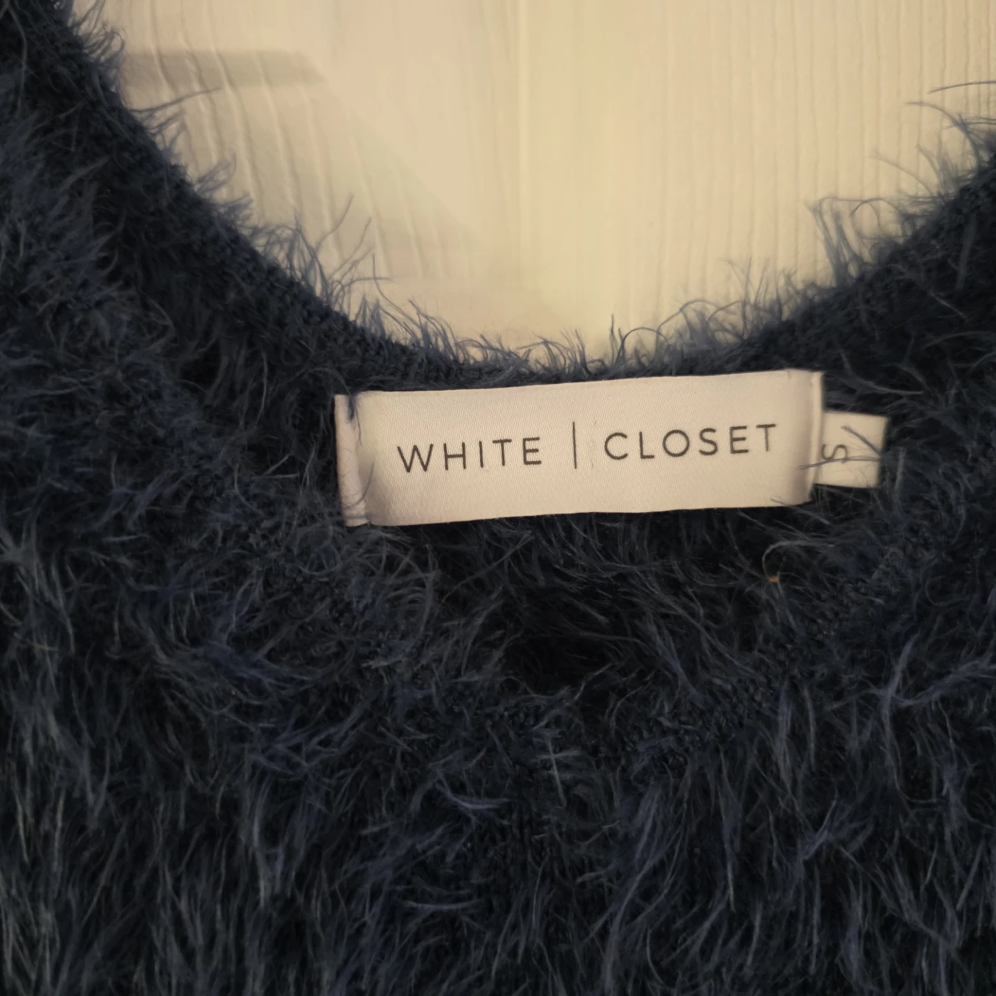 White Closet Navy Fuzzy Bodycon Dress