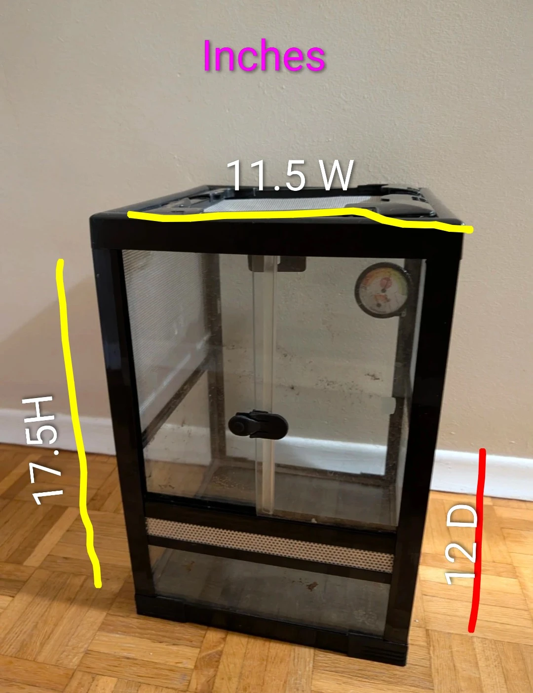 Terrarium Reptile Tank with Thermometer