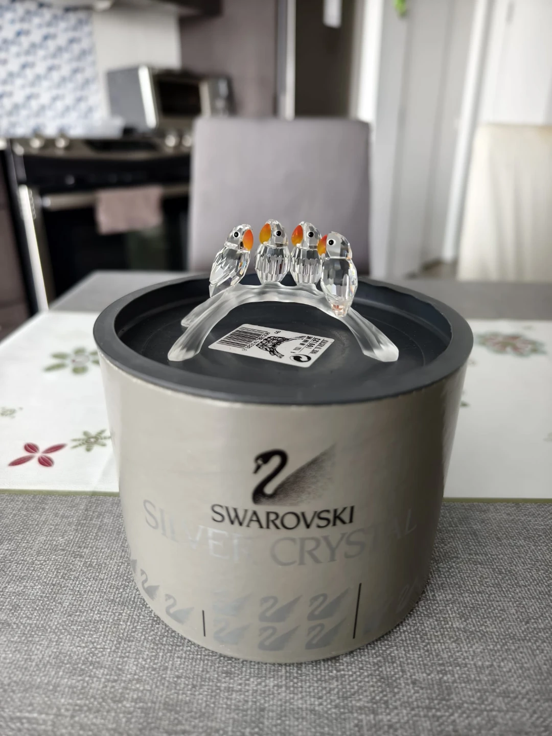Swarovski Silver Crystal – Four Birds on Branch (Original Box)