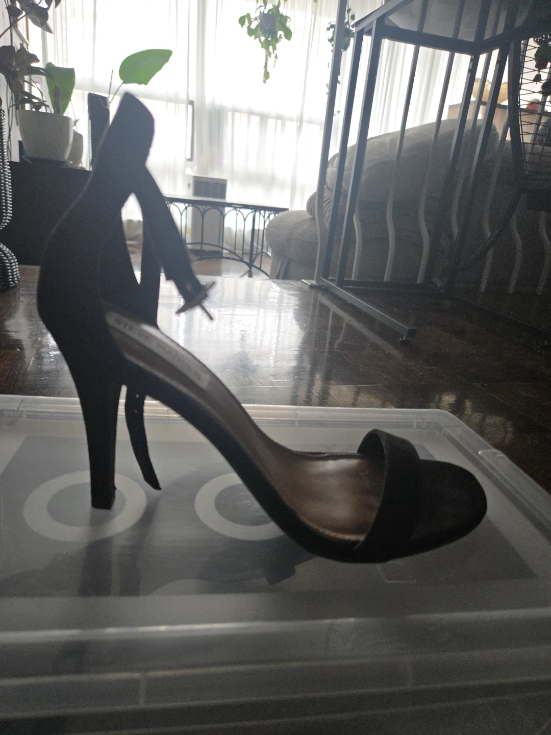 Steve Madden Black Suede Heeled Sandals
