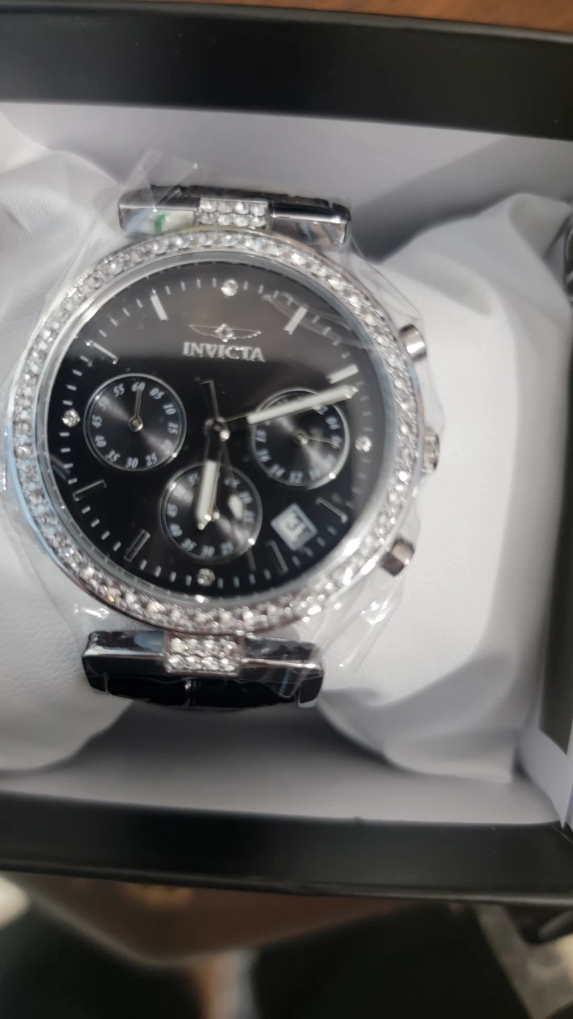 Invicta Chronograph Watch with Crystal Bezel
