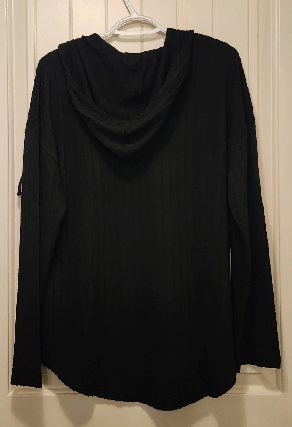 WNEEDU Black Hooded Pullover Top Size L - photo 2