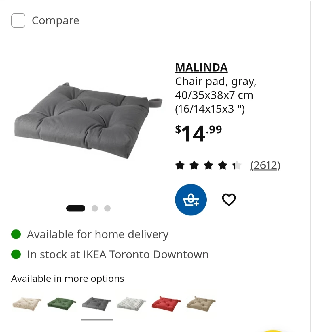 3 IKEA MALINDA Chair Pad