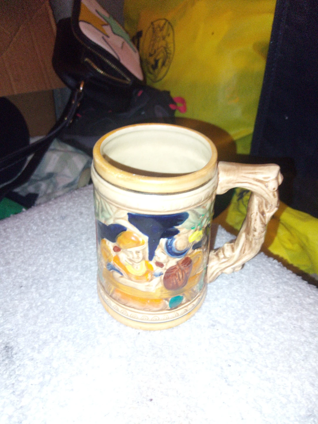 Ceramic Stein Mug with Scenic Design from Japan