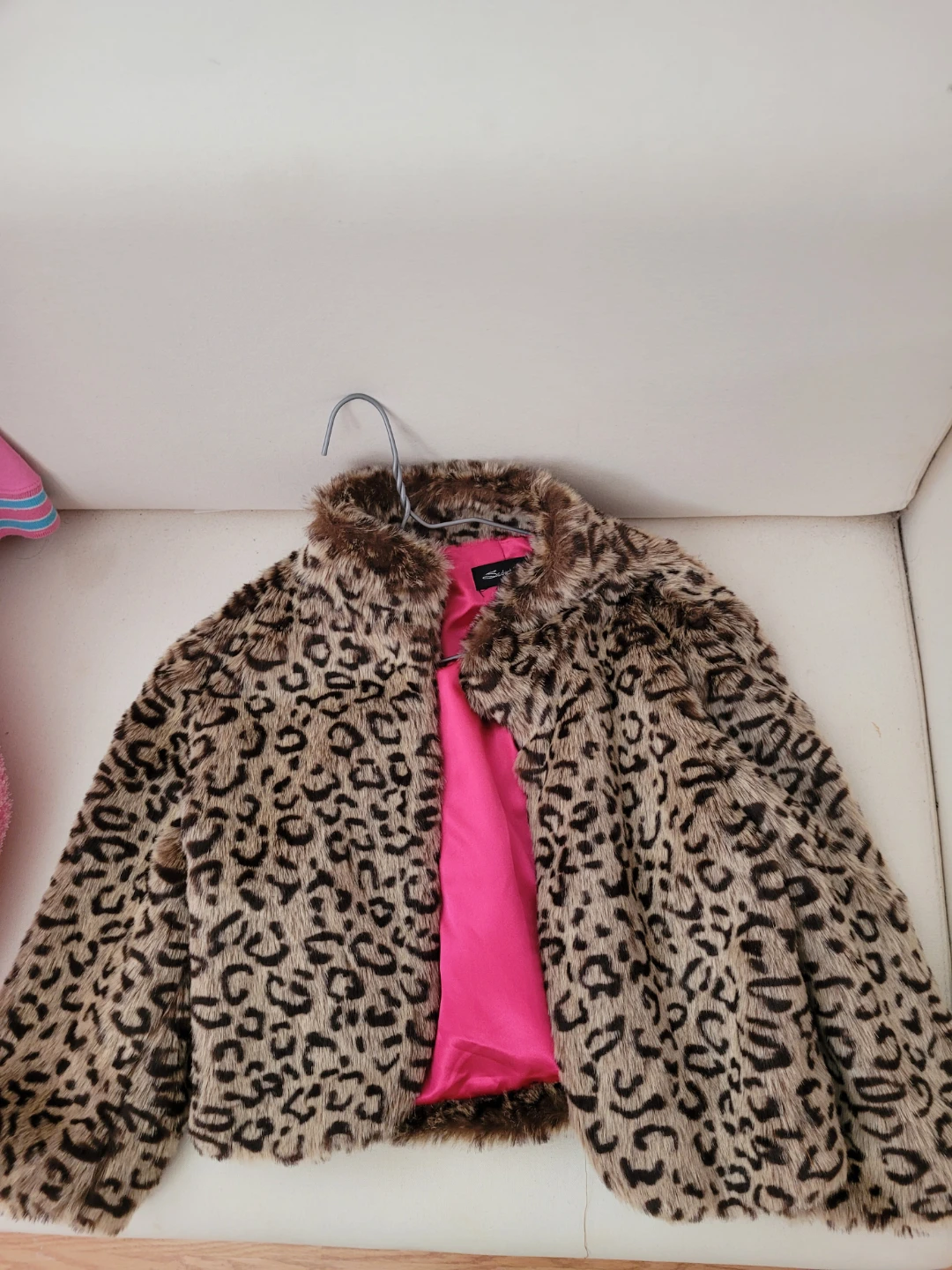Leopard Print Faux Fur Jacket