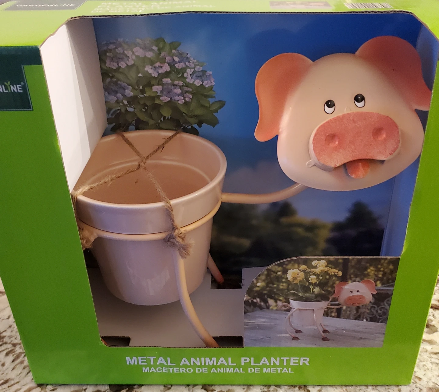 Gardenline Metal Animal Planter - Pig