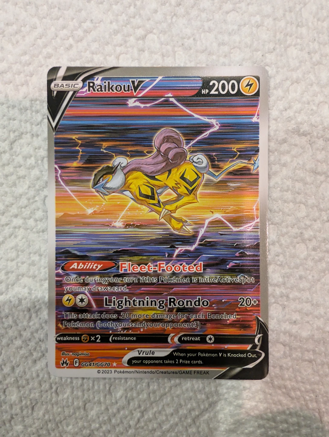 Raikou V - SWSH Crown Zenith Galarian Gallery Trading Card