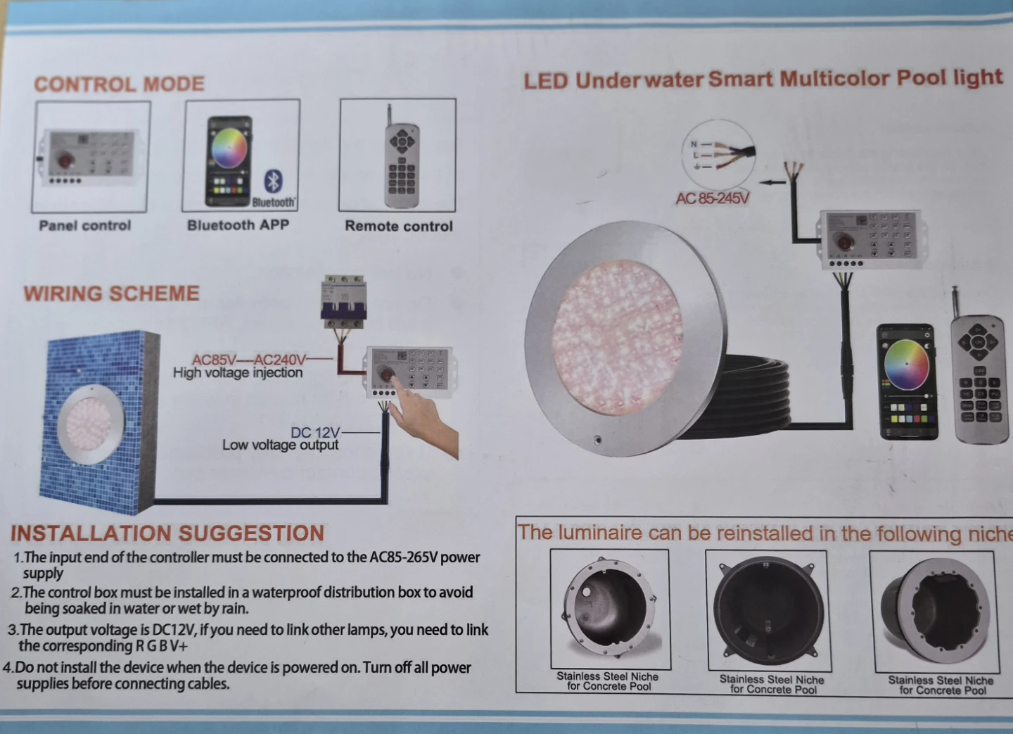 POCARE LED Swimming Pool Light - photo 4