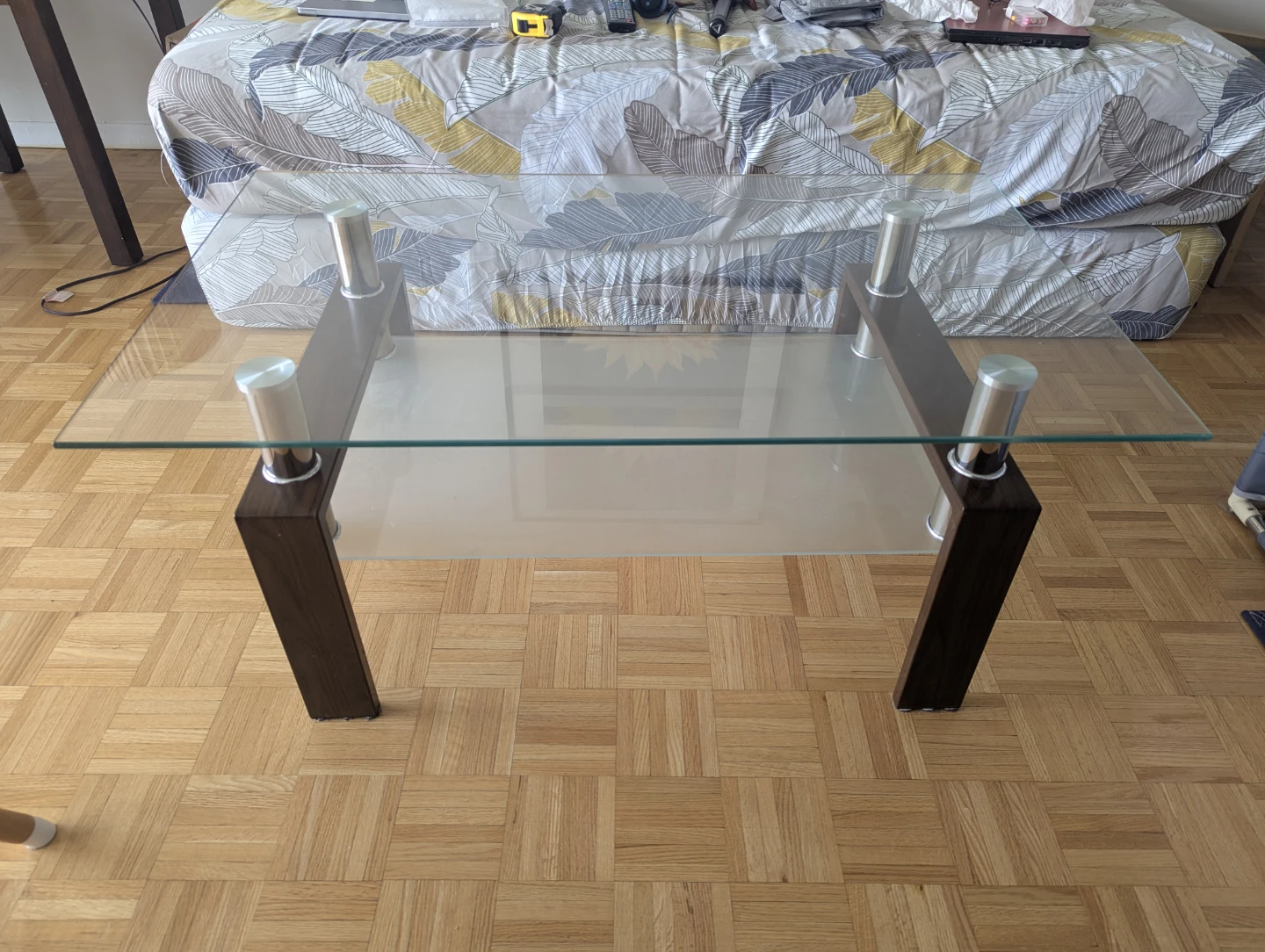 Glass and Wood Coffee Table - photo 2