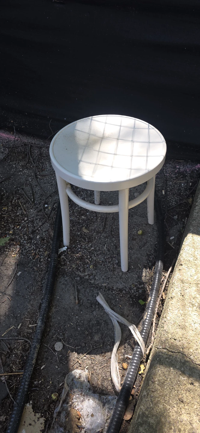 White Round Stool