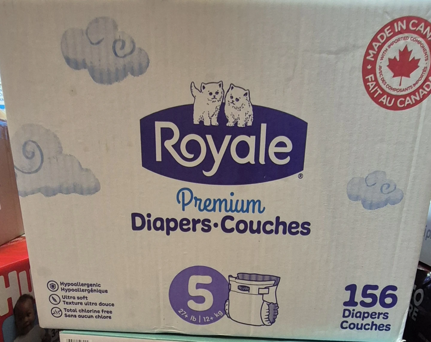 Royale Premium Size 5 Diapers - 156 Count