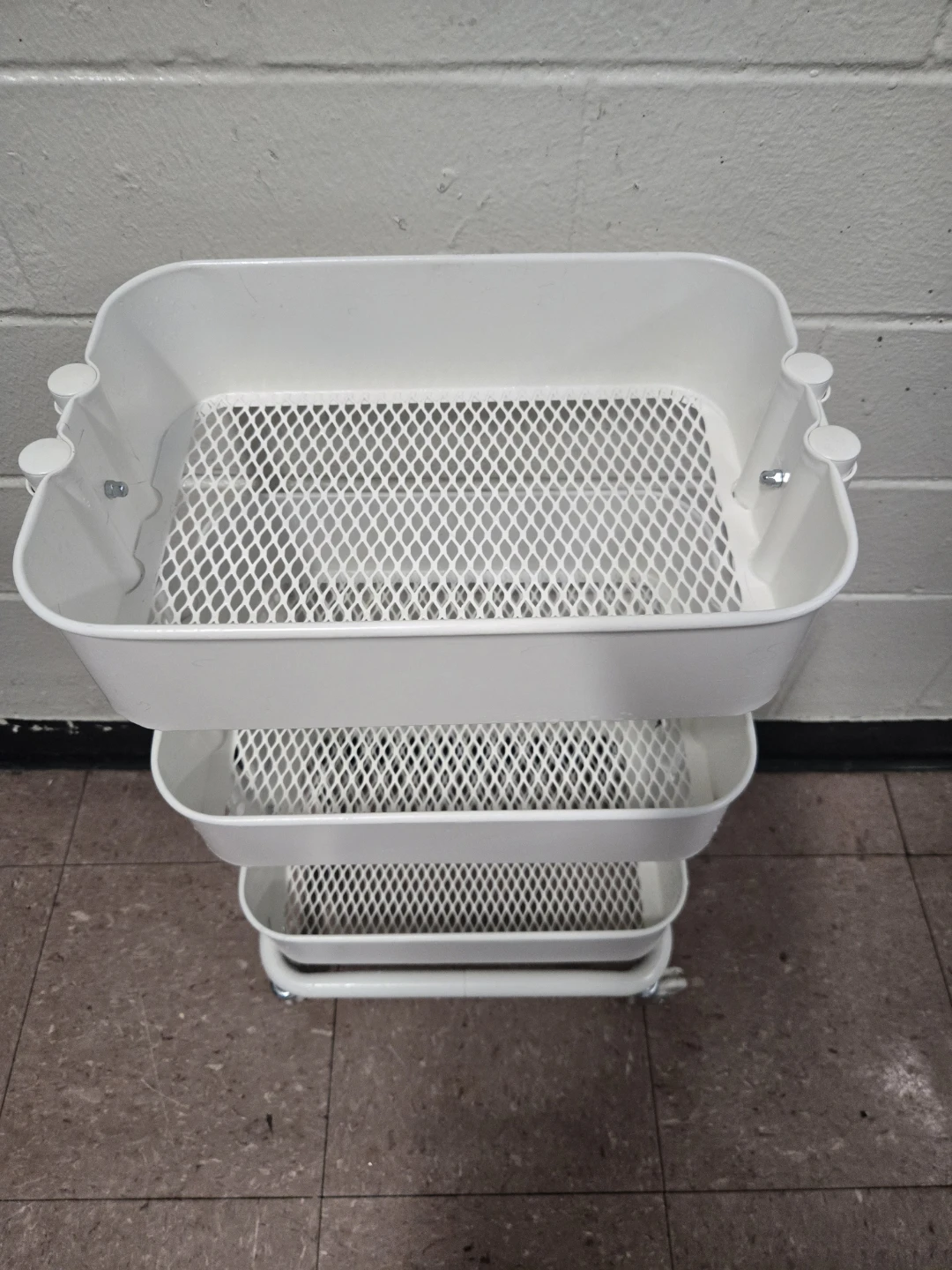 White 3-Tier Rolling Cart - photo 2
